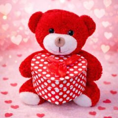 Toptan Kırmızı Kalp Kutulu Ayı