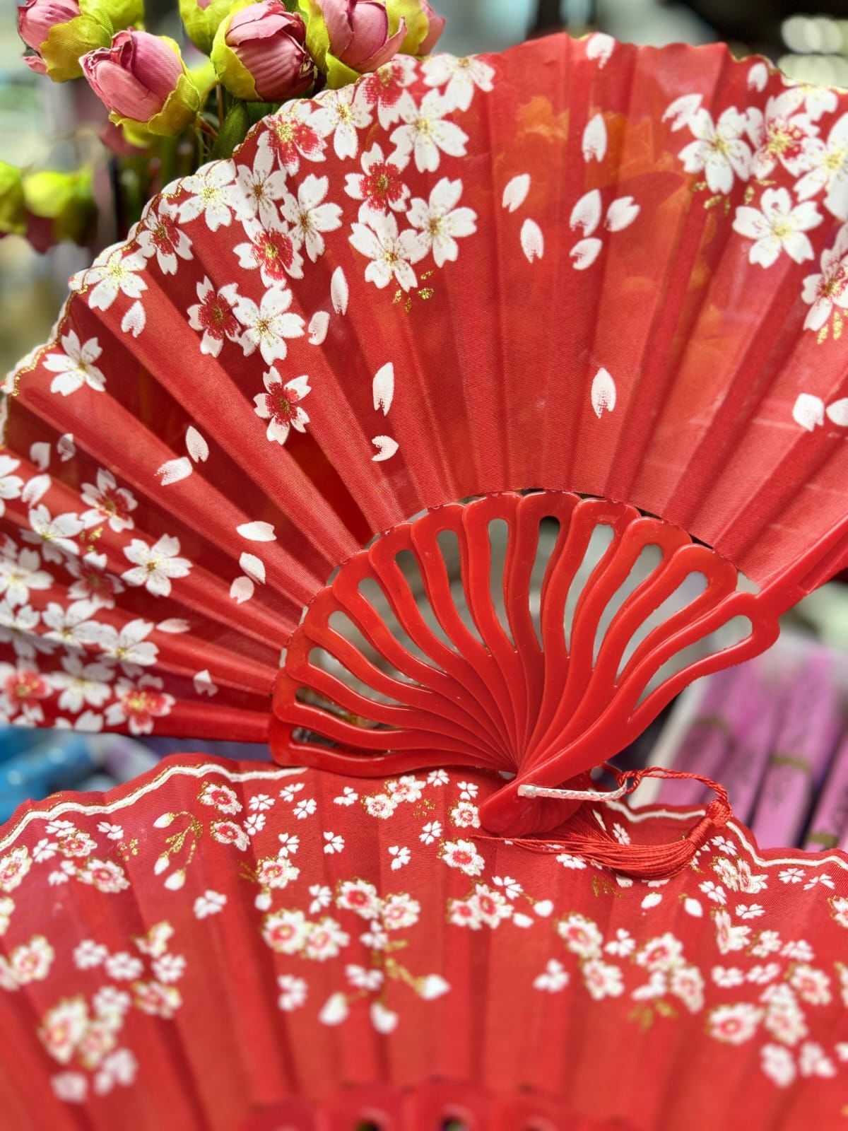 Plastik Desenli Yelpaze