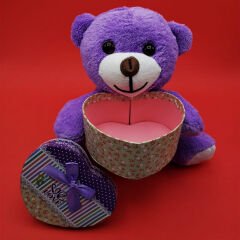 Toptan Sevimli Kalp Kutulu Peluş Ayıcık