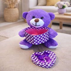 Toptan Sevimli Kalp Kutulu Peluş Ayıcık