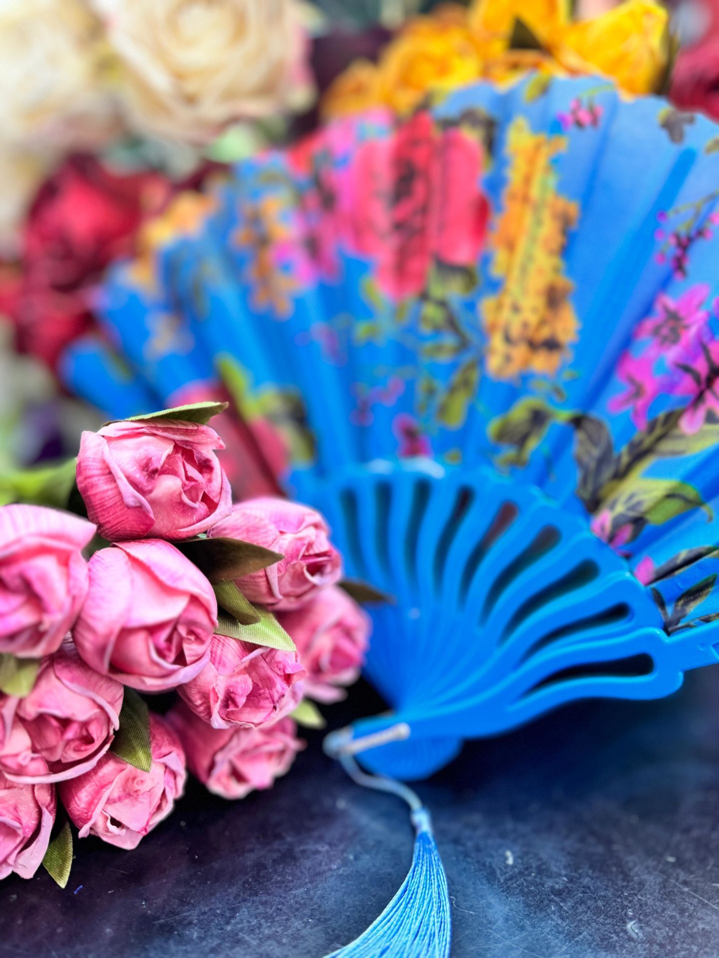 Plastik Desenli Yelpaze