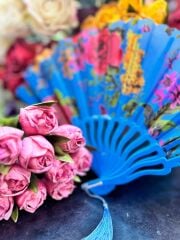 Plastik Desenli Yelpaze