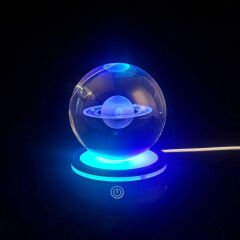 Satürn Gezegen Tasarım Dönen Usb Cam Küre