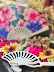 Plastik Desenli Yelpaze