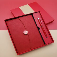 Toptan Çizgili Defter Ve Metal Kalem Seti
