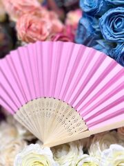 Ahşap Kağıt Yelpaze Pembe