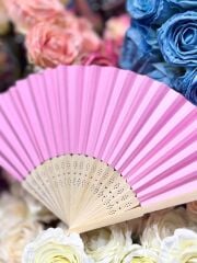 Ahşap Kağıt Yelpaze Pembe