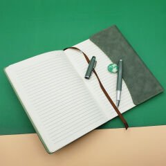 Toptan Özel Kutulu Deri Defter Ve Roller Kalem Seti