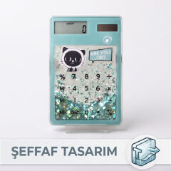 Şeffaf Hesap Makinesi - Sevimli Simli Tasarım