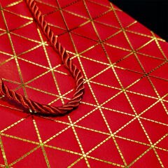 Büyük Boy Kırmızı Gold Desenli Hediye Çantası