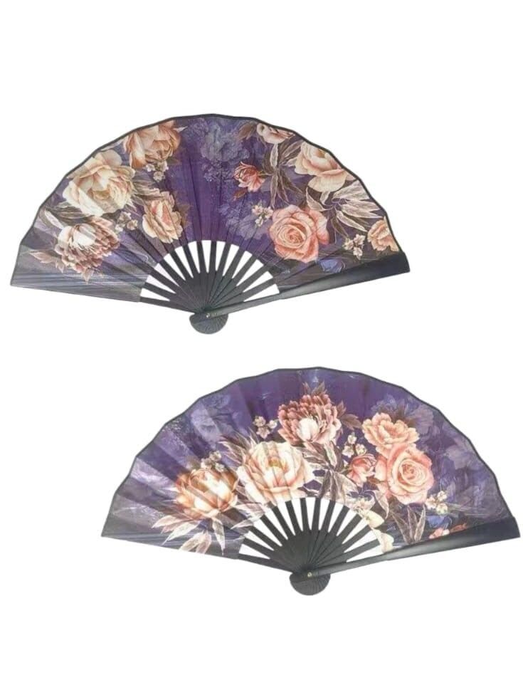 Yelpaze Saten Kraft Çiçekli Model 6