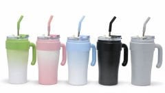 Isı Muhafazalı Kulplu Ve Pipetli Çelik Termos Kupa