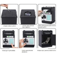 Elektronik Şifreli Kasa Otomatik ATM Kumbara