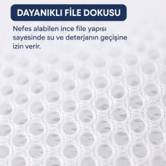 Çamaşır Yıkama Filesi - 40x50 cm - Fermuarlı - Tekrar Kullanılabilir