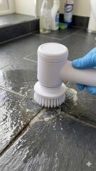 Magic Brush 5 in 1 Kablosuz Şarjlı Temizlik Fırçası | Çok Amaçlı Döner Başlıklı Elektrikli Banyo, Mutfak ve Fayans Temizleme Seti