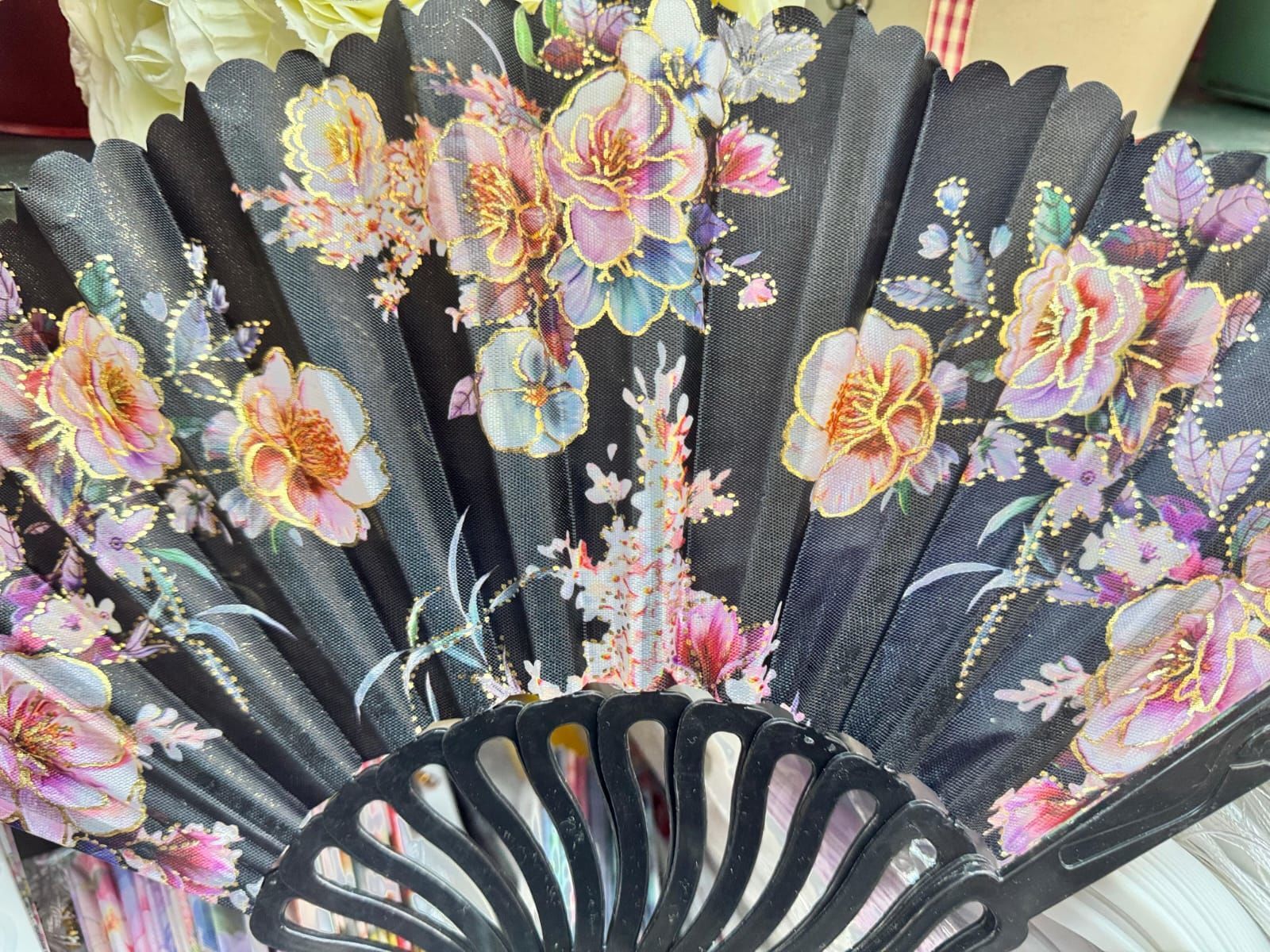 Plastik Desenli Yelpaze