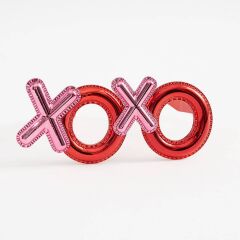 Kırmızı Renk Xoxo Yazılı Parti Gözlüğü