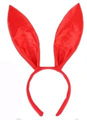 Kırmızı Saten Şekil Verilebilir Tavşan Kulak Taç