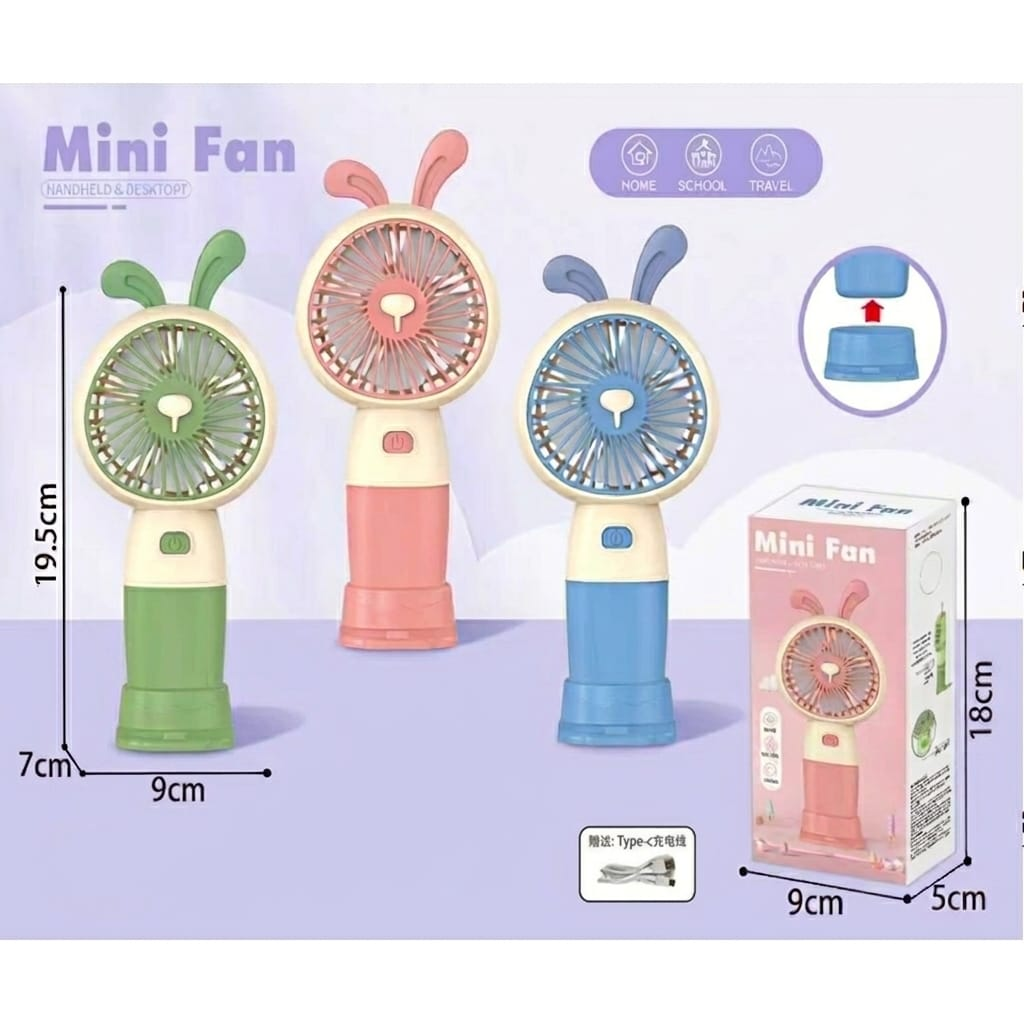 Taşınabilir Şarjlı El Fanı 3 Kademeli Masa Üstü Telefon Tutmalı