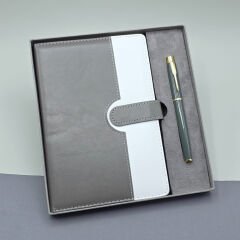 Kutulu Deri Defter Roller Kalem Set