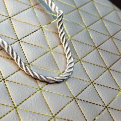 Büyük Boy Gümüş Ve Gold Desenli Karton Çanta