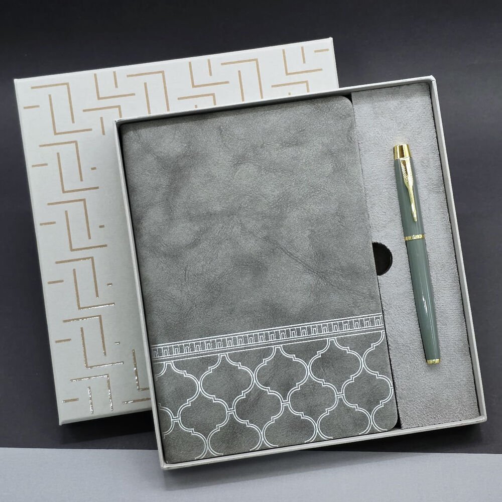 Kutulu Deri Defter Roller Kalem Set