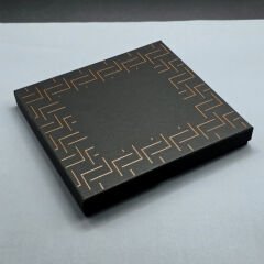 Gold Desen Siyah Deri Defter Kalem Set