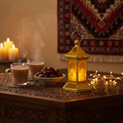 Ramazan Temalı Altıgen Kubbe LED Lamba