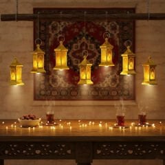 Ramazan Temalı Altıgen Kubbe LED Lamba