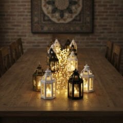 Ramazan Temalı Büyük Altıgen Açık Kubbe LED Lamba