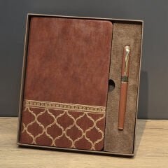 Öğretmenler Günü Hediyesi Kutulu Deri Defter Kalem Seti