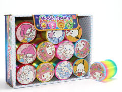 Sanrio Karakterli Magic Spring Stres Yayı - Standlı Gökkuşağı Renkli Oyuncak Seti 12'Li Alk3988