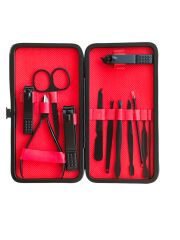Nordmende 13 Parça Çantalı Manikür Pedikür Seti El Ayak Tırnak Bakım Seti Cımbız Makas Siyah Nokta Temizleme Batık Tırnak Engelleme Aparatı