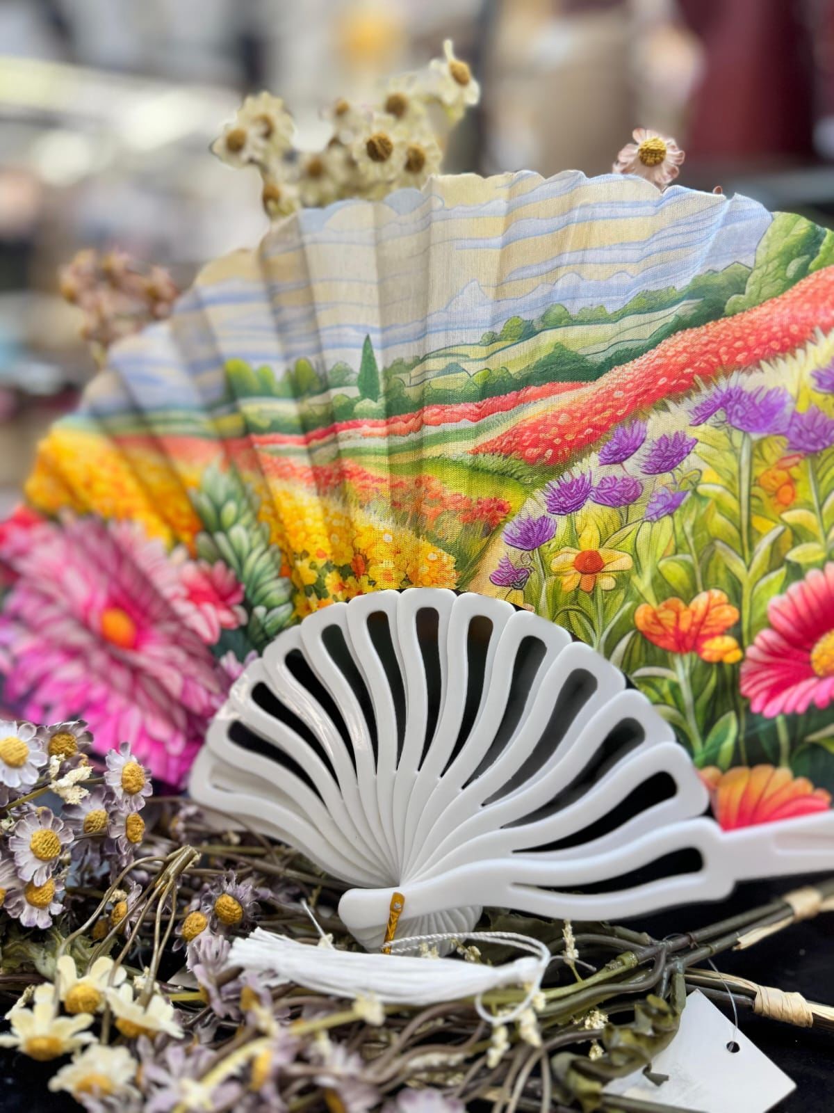 Plastik Desenli Yelpaze