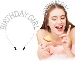 Kristal Taşlı Gümüş Birthday Girl Parti Tacı