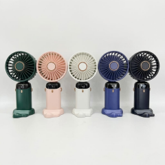 Taşınabilir Şarjlı El Fanı 5 Kademeli Dijital Ekran Katlanabilir Masa Üstü Telefon Tutmalı