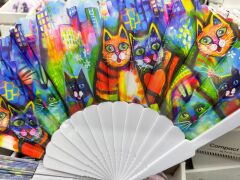 Plastik Kedi Tasarımlı Yelpaze