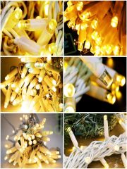 10m 100 Led IP65 Dış Mekan Led Işık Beyaz Kablo