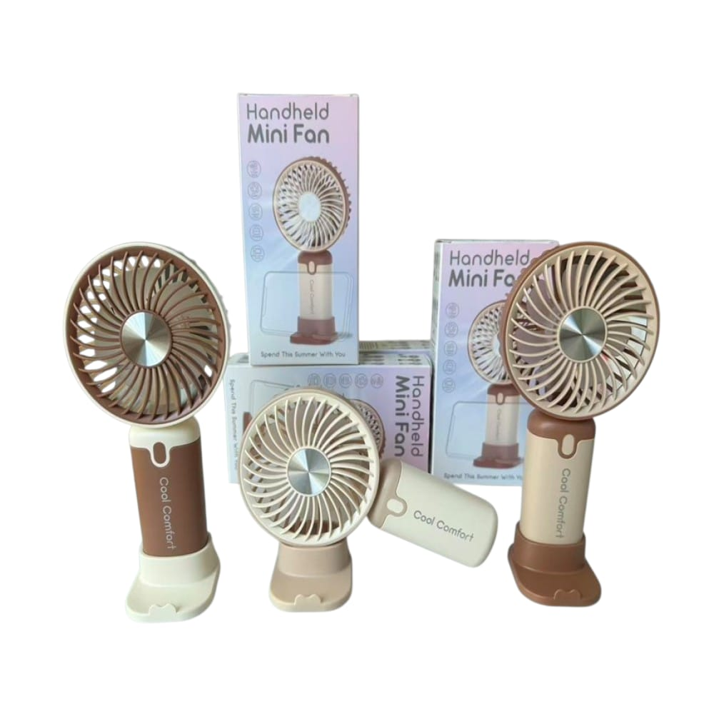 Taşınabilir Şarjlı El Fanı 3 Kademeli Masa Üstü Telefon Tutmalı