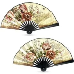 Yelpaze Saten Kraft Çiçekli Model 3