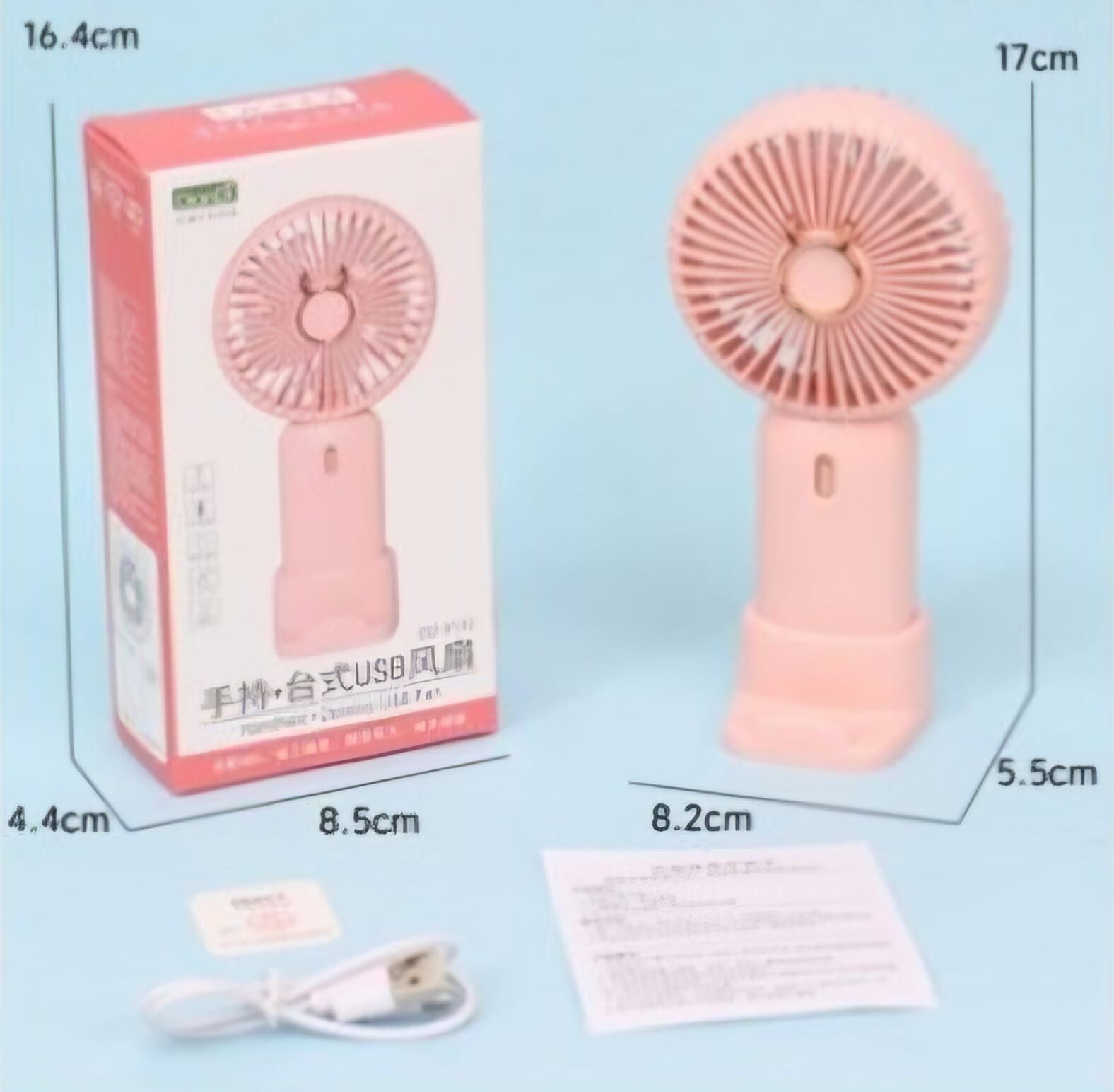 Taşınabilir Şarjlı El Fanı Masa Üstü Telefon Tutmalı