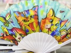 Plastik Kedi Tasarımlı Yelpaze