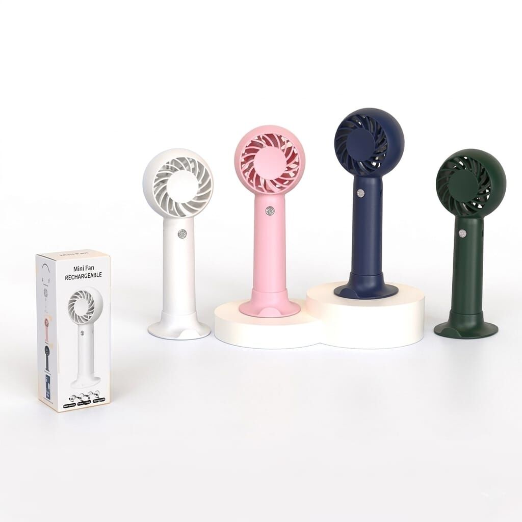 Taşınabilir Şarjlı El Fanı Masa Üstü Telefon Tutmalı