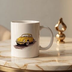 Sarı Vosvos Tasarım Kupa Bardak