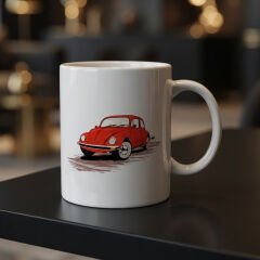 Kırmızı Vosvos Baskılı Kupa