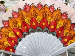 Plastik Desenli Yelpaze