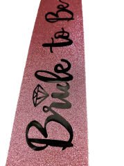 Pembe Siyah Alyanslı Bride To Be Kuşak Kemer