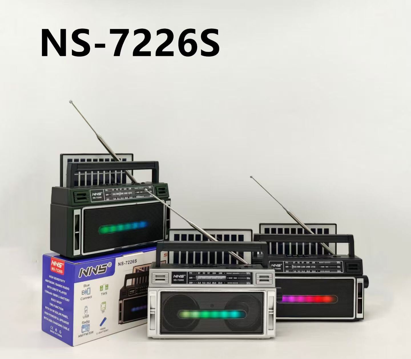 Nostaljik Bluetoothlu Güneş Panelli Radyo