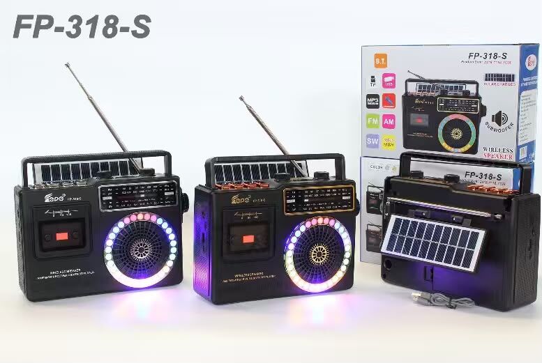 Nostaljik Bluetoothlu Güneş Panelli Radyo