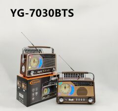 Nostaljik Bluetoothlu Güneş Panelli Radyo
